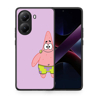 Θήκη Xiaomi Poco X7 Pro Friends Patrick από τη Smartfits με σχέδιο στο πίσω μέρος και μαύρο περίβλημα | Xiaomi Poco X7 Pro Friends Patrick case with colorful back and black bezels