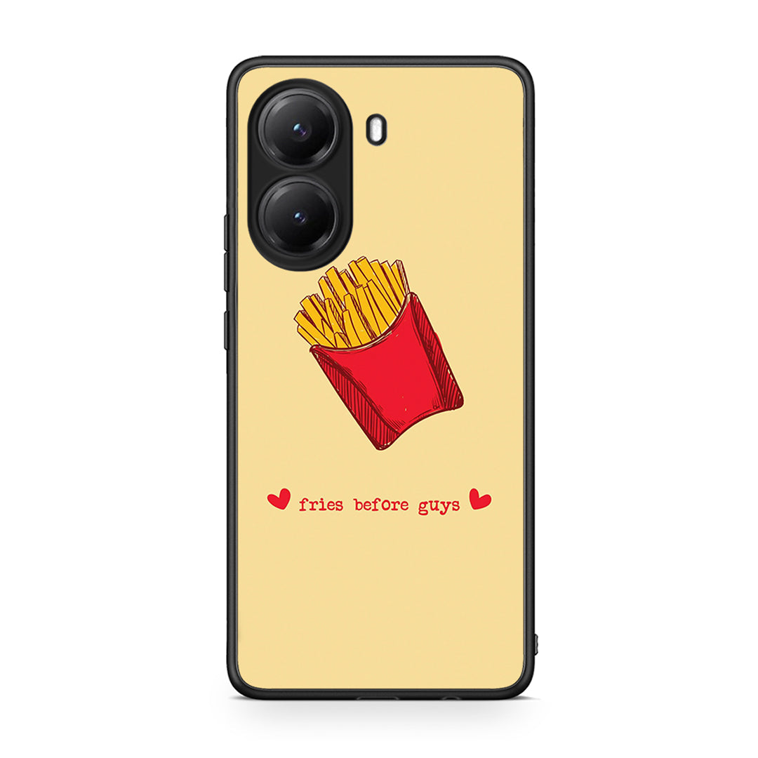 Xiaomi Poco X7 Pro Fries Before Guys Θήκη Αγίου Βαλεντίνου από τη Smartfits με σχέδιο στο πίσω μέρος και μαύρο περίβλημα | Smartphone case with colorful back and black bezels by Smartfits