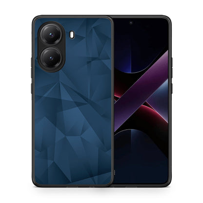 Θήκη Xiaomi Poco X7 Pro Blue Abstract Geometric από τη Smartfits με σχέδιο στο πίσω μέρος και μαύρο περίβλημα | Xiaomi Poco X7 Pro Blue Abstract Geometric case with colorful back and black bezels