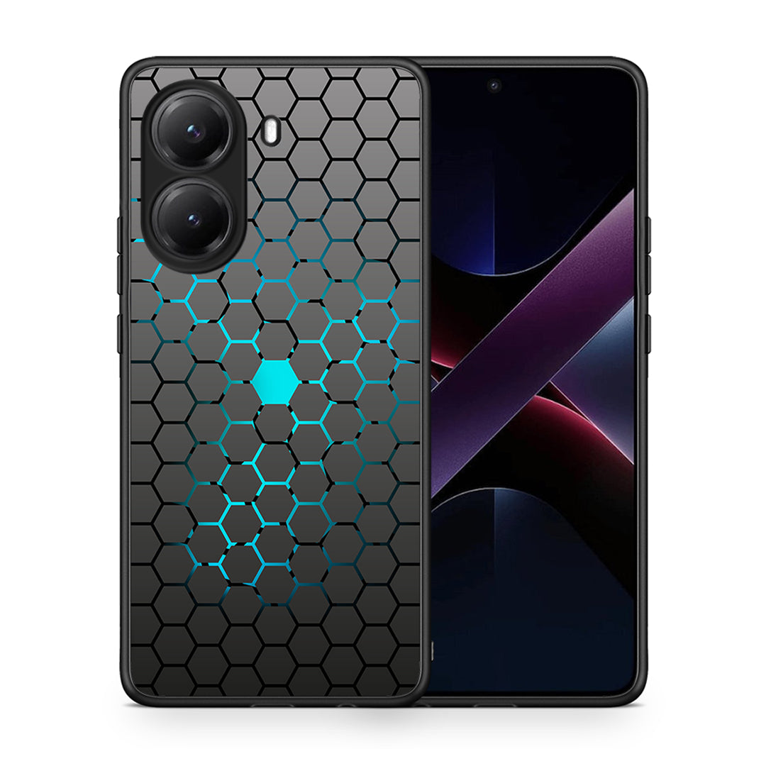 Θήκη Xiaomi Poco X7 Pro Hexagonal Geometric από τη Smartfits με σχέδιο στο πίσω μέρος και μαύρο περίβλημα | Xiaomi Poco X7 Pro Hexagonal Geometric case with colorful back and black bezels