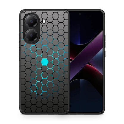 Θήκη Xiaomi Poco X7 Pro Hexagonal Geometric από τη Smartfits με σχέδιο στο πίσω μέρος και μαύρο περίβλημα | Xiaomi Poco X7 Pro Hexagonal Geometric case with colorful back and black bezels