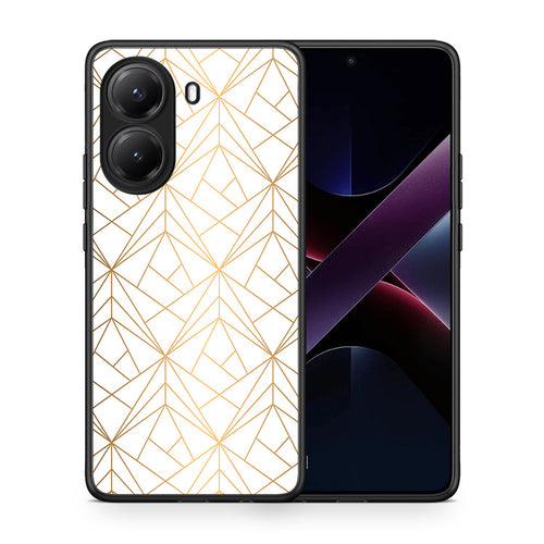 Θήκη Xiaomi Poco X7 Pro Luxury White Geometric από τη Smartfits με σχέδιο στο πίσω μέρος και μαύρο περίβλημα | Xiaomi Poco X7 Pro Luxury White Geometric case with colorful back and black bezels