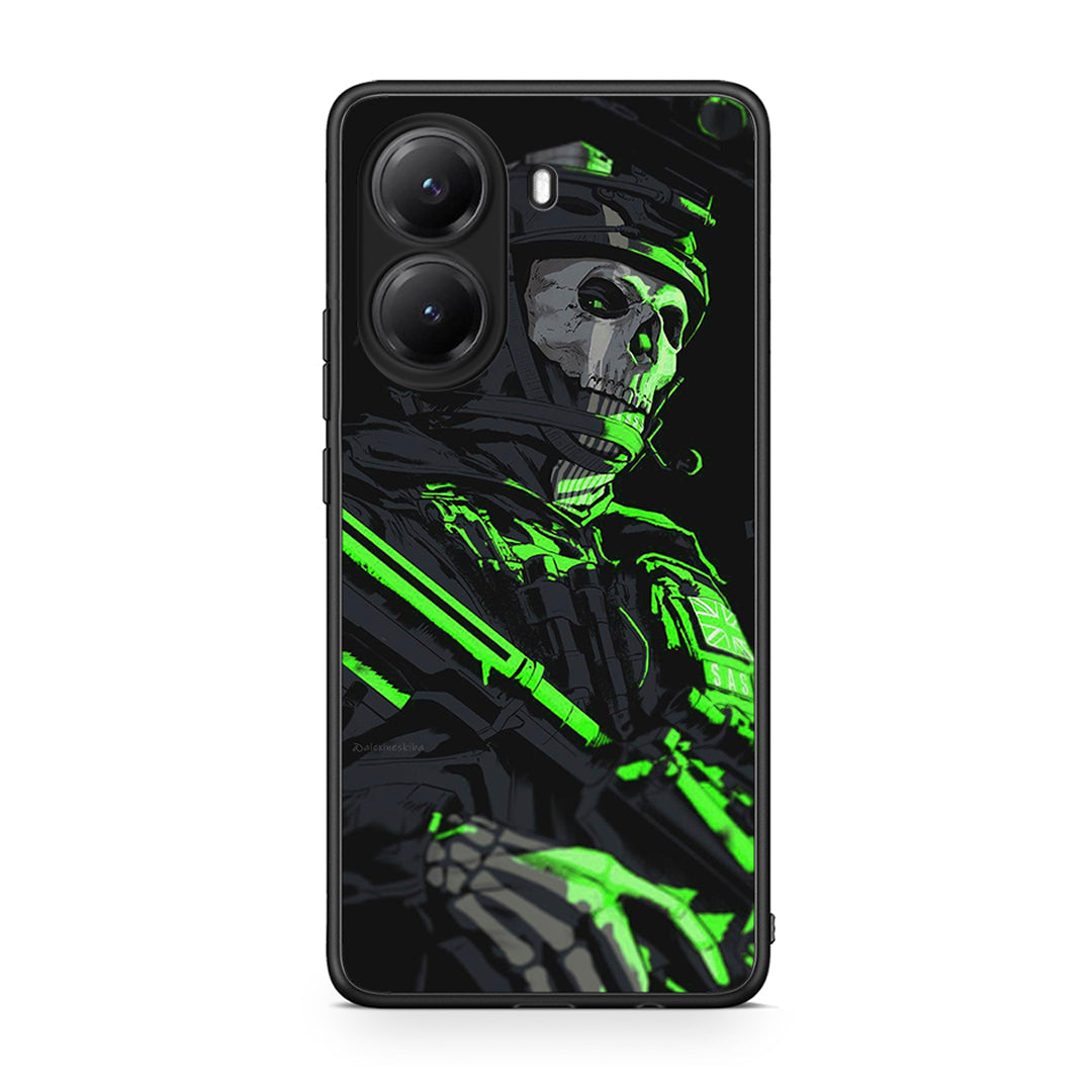 Xiaomi Poco X7 Pro Green Soldier Θήκη Αγίου Βαλεντίνου από τη Smartfits με σχέδιο στο πίσω μέρος και μαύρο περίβλημα | Smartphone case with colorful back and black bezels by Smartfits
