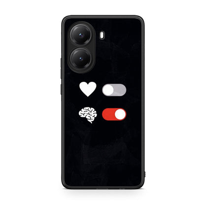 Xiaomi Poco X7 Pro Heart Vs Brain Θήκη Αγίου Βαλεντίνου από τη Smartfits με σχέδιο στο πίσω μέρος και μαύρο περίβλημα | Smartphone case with colorful back and black bezels by Smartfits