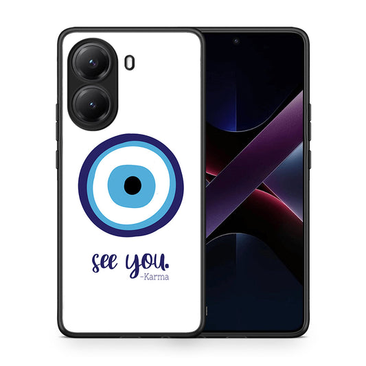 Θήκη Xiaomi Poco X7 Pro Karma Says από τη Smartfits με σχέδιο στο πίσω μέρος και μαύρο περίβλημα | Xiaomi Poco X7 Pro Karma Says case with colorful back and black bezels