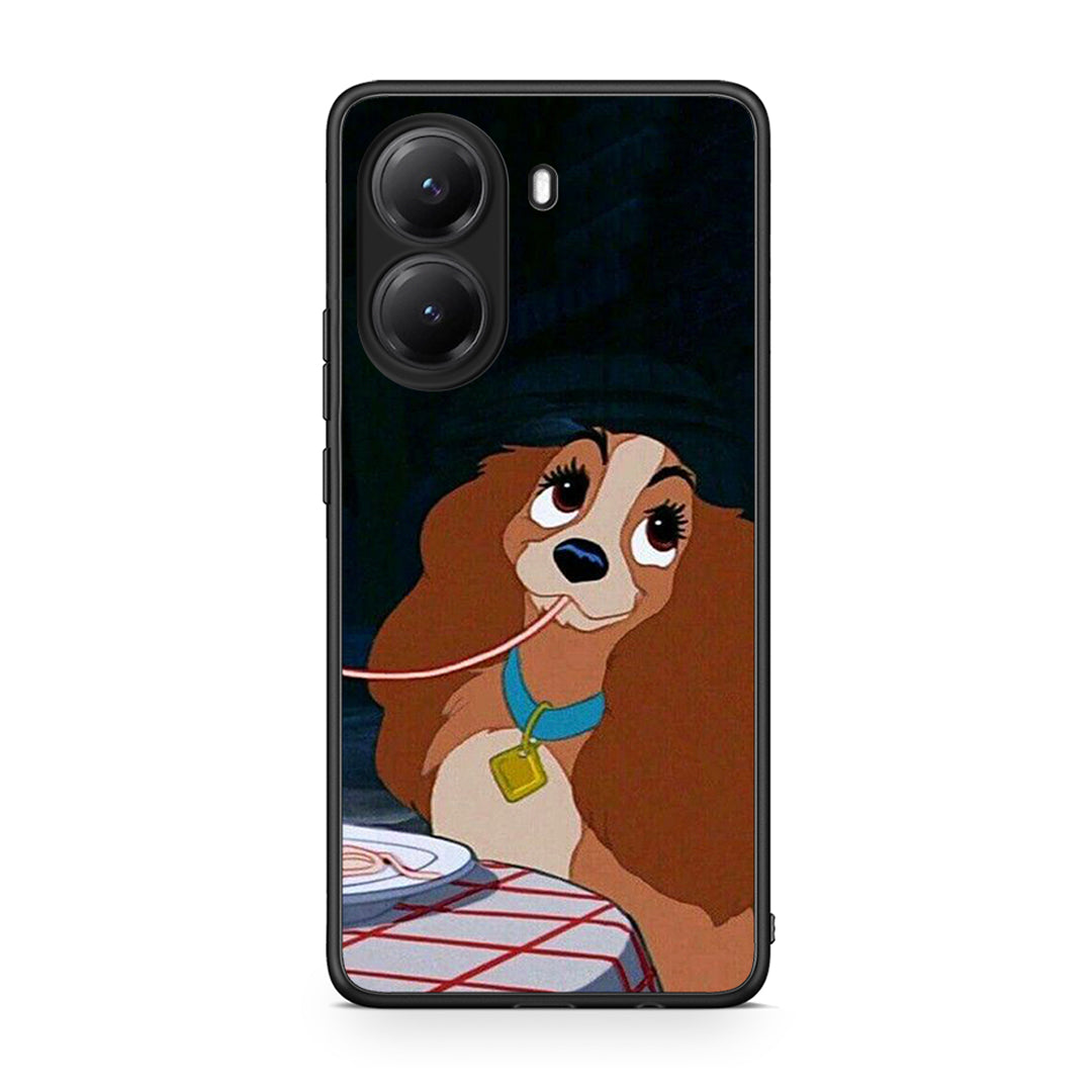Xiaomi Poco X7 Pro Lady And Tramp 2 Θήκη Αγίου Βαλεντίνου από τη Smartfits με σχέδιο στο πίσω μέρος και μαύρο περίβλημα | Smartphone case with colorful back and black bezels by Smartfits