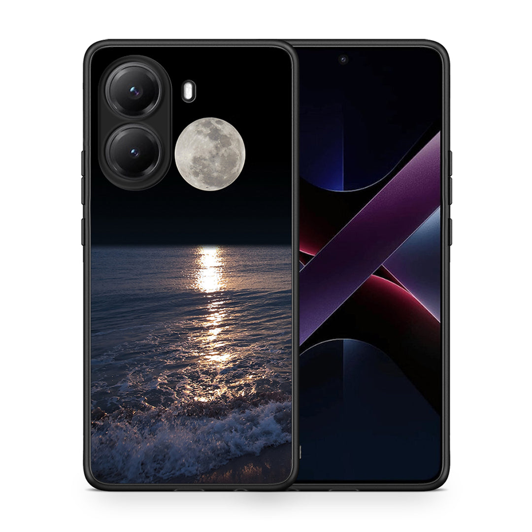 Θήκη Xiaomi Poco X7 Pro Moon Landscape από τη Smartfits με σχέδιο στο πίσω μέρος και μαύρο περίβλημα | Xiaomi Poco X7 Pro Moon Landscape case with colorful back and black bezels