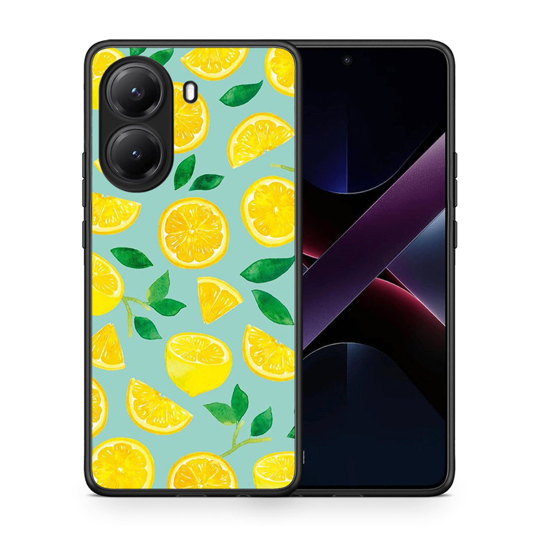Θήκη Xiaomi Poco X7 Pro Lemons από τη Smartfits με σχέδιο στο πίσω μέρος και μαύρο περίβλημα | Xiaomi Poco X7 Pro Lemons case with colorful back and black bezels
