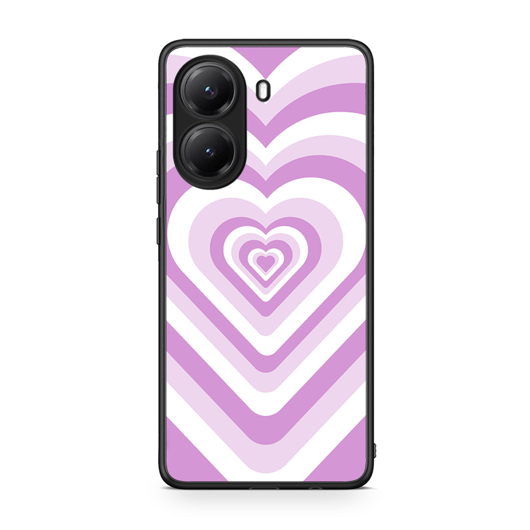 Xiaomi Poco X7 Pro Lilac Hearts θήκη από τη Smartfits με σχέδιο στο πίσω μέρος και μαύρο περίβλημα | Smartphone case with colorful back and black bezels by Smartfits