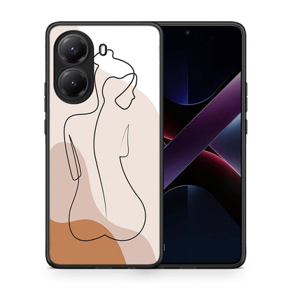 Θήκη Xiaomi Poco X7 Pro LineArt Woman από τη Smartfits με σχέδιο στο πίσω μέρος και μαύρο περίβλημα | Xiaomi Poco X7 Pro LineArt Woman case with colorful back and black bezels