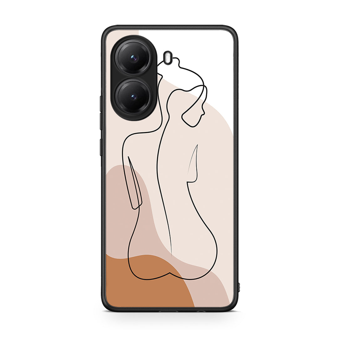 Xiaomi Poco X7 Pro LineArt Woman θήκη από τη Smartfits με σχέδιο στο πίσω μέρος και μαύρο περίβλημα | Smartphone case with colorful back and black bezels by Smartfits