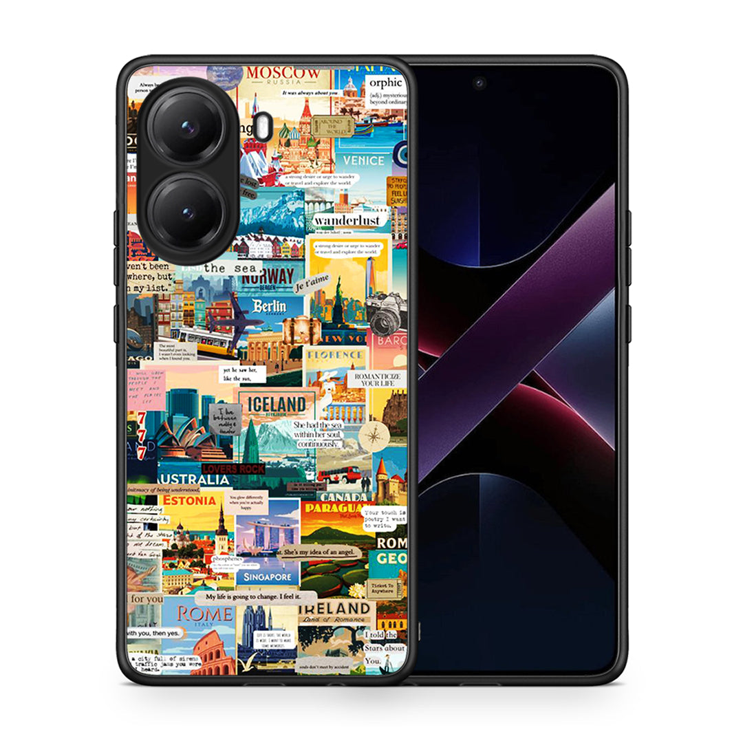 Θήκη Xiaomi Poco X7 Pro Live To Travel από τη Smartfits με σχέδιο στο πίσω μέρος και μαύρο περίβλημα | Xiaomi Poco X7 Pro Live To Travel case with colorful back and black bezels