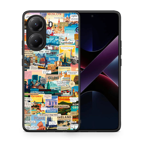 Θήκη Xiaomi Poco X7 Pro Live To Travel από τη Smartfits με σχέδιο στο πίσω μέρος και μαύρο περίβλημα | Xiaomi Poco X7 Pro Live To Travel case with colorful back and black bezels