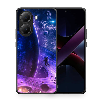 Θήκη Xiaomi Poco X7 Pro Lost Astronaut από τη Smartfits με σχέδιο στο πίσω μέρος και μαύρο περίβλημα | Xiaomi Poco X7 Pro Lost Astronaut case with colorful back and black bezels