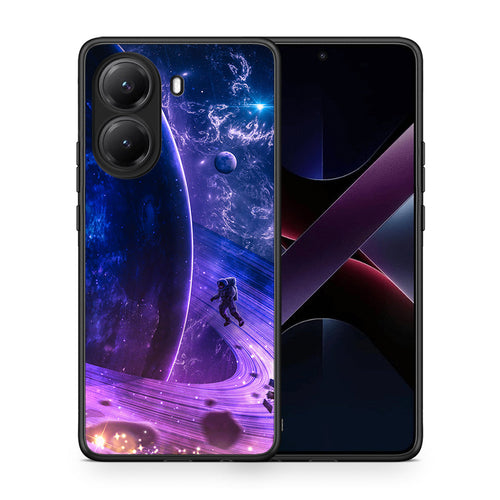 Θήκη Xiaomi Poco X7 Pro Lost Astronaut από τη Smartfits με σχέδιο στο πίσω μέρος και μαύρο περίβλημα | Xiaomi Poco X7 Pro Lost Astronaut case with colorful back and black bezels