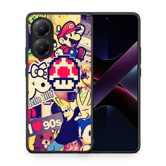 Θήκη Xiaomi Poco X7 Pro Love The 90s από τη Smartfits με σχέδιο στο πίσω μέρος και μαύρο περίβλημα | Xiaomi Poco X7 Pro Love The 90s case with colorful back and black bezels