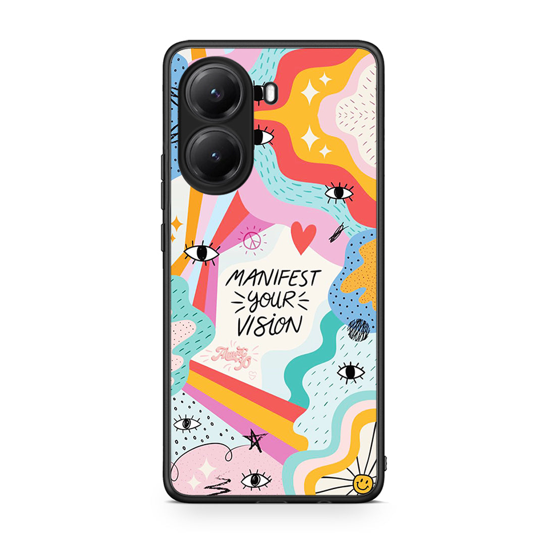 Xiaomi Poco X7 Pro Manifest Your Vision θήκη από τη Smartfits με σχέδιο στο πίσω μέρος και μαύρο περίβλημα | Smartphone case with colorful back and black bezels by Smartfits