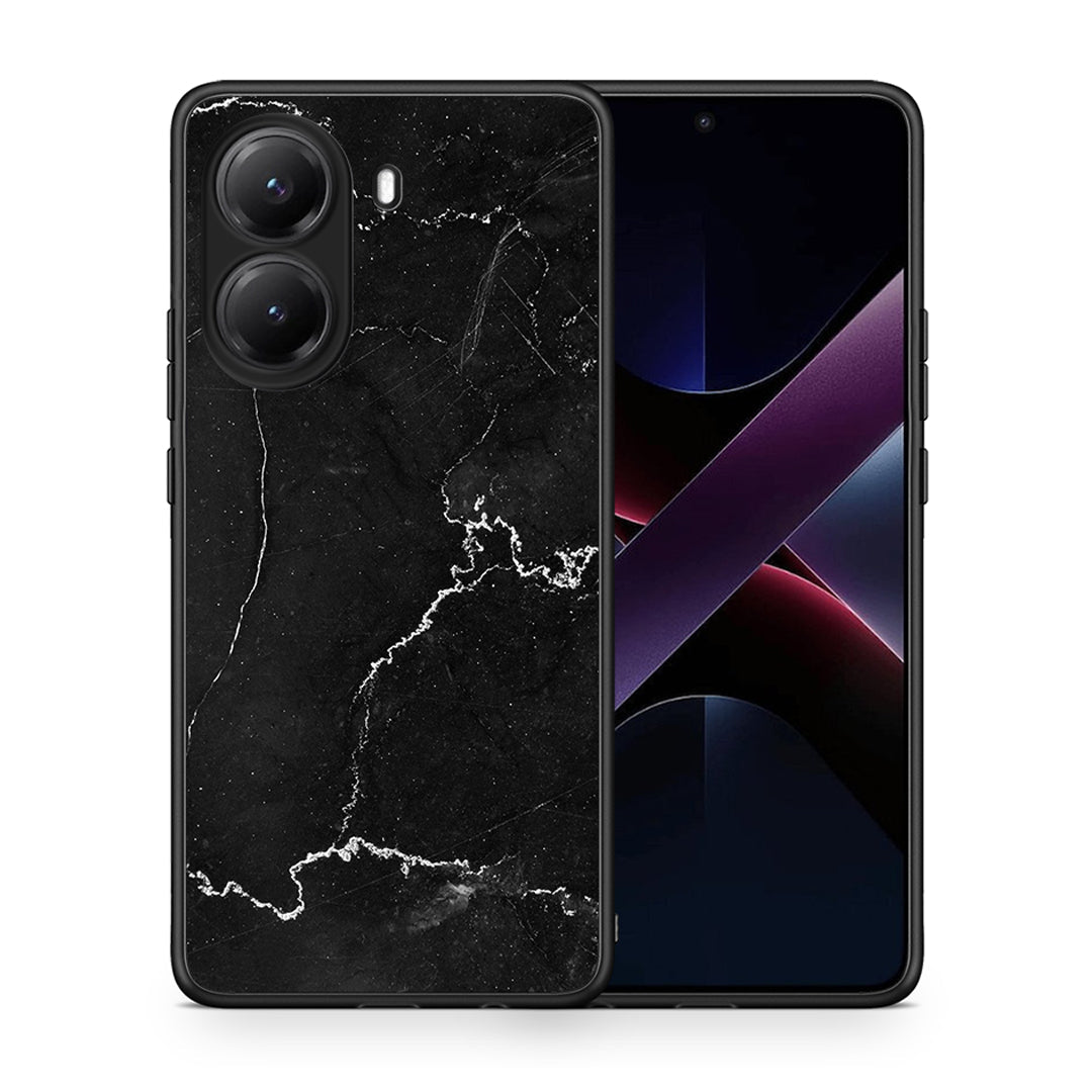 Θήκη Xiaomi Poco X7 Pro Marble Black από τη Smartfits με σχέδιο στο πίσω μέρος και μαύρο περίβλημα | Xiaomi Poco X7 Pro Marble Black case with colorful back and black bezels