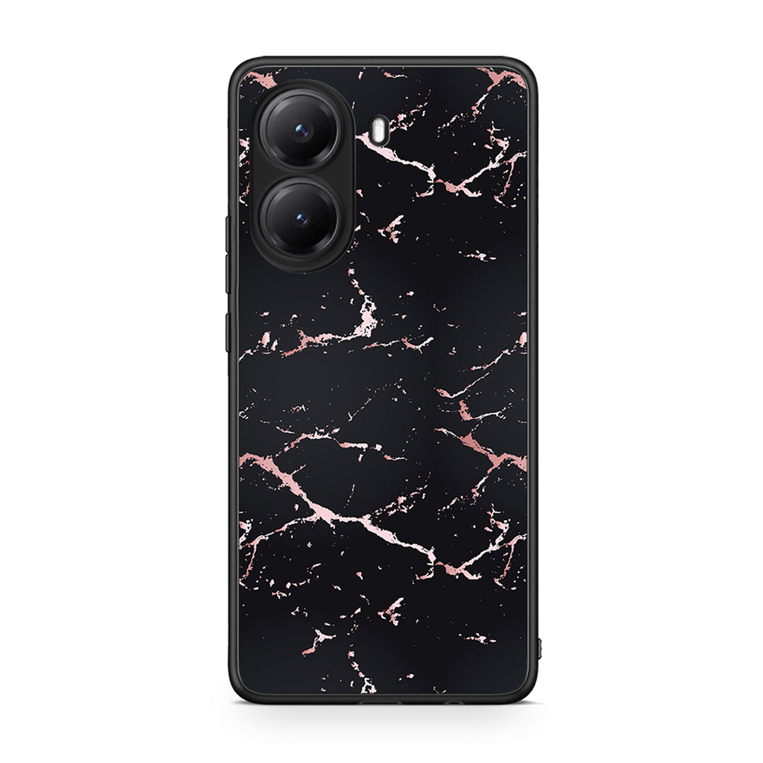 4 - Xiaomi Poco X7 Pro Black Rosegold Marble case, cover, bumper