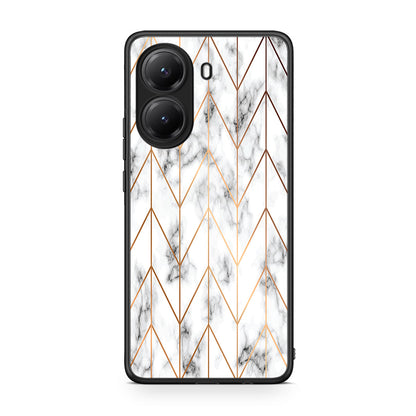 44 - Xiaomi Poco X7 Pro Gold Geometric Marble case, cover, bumper