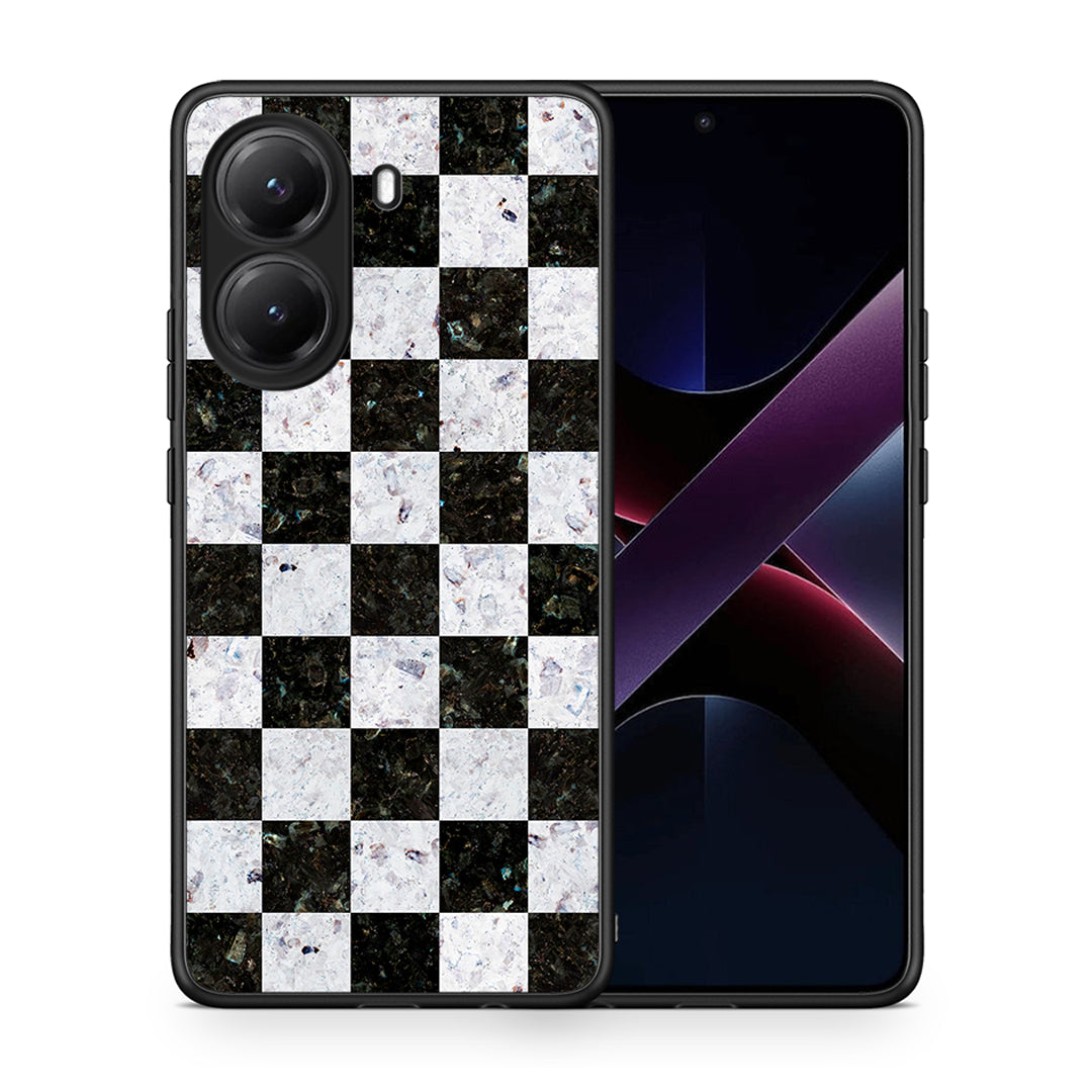Θήκη Xiaomi Poco X7 Pro Square Geometric Marble από τη Smartfits με σχέδιο στο πίσω μέρος και μαύρο περίβλημα | Xiaomi Poco X7 Pro Square Geometric Marble case with colorful back and black bezels