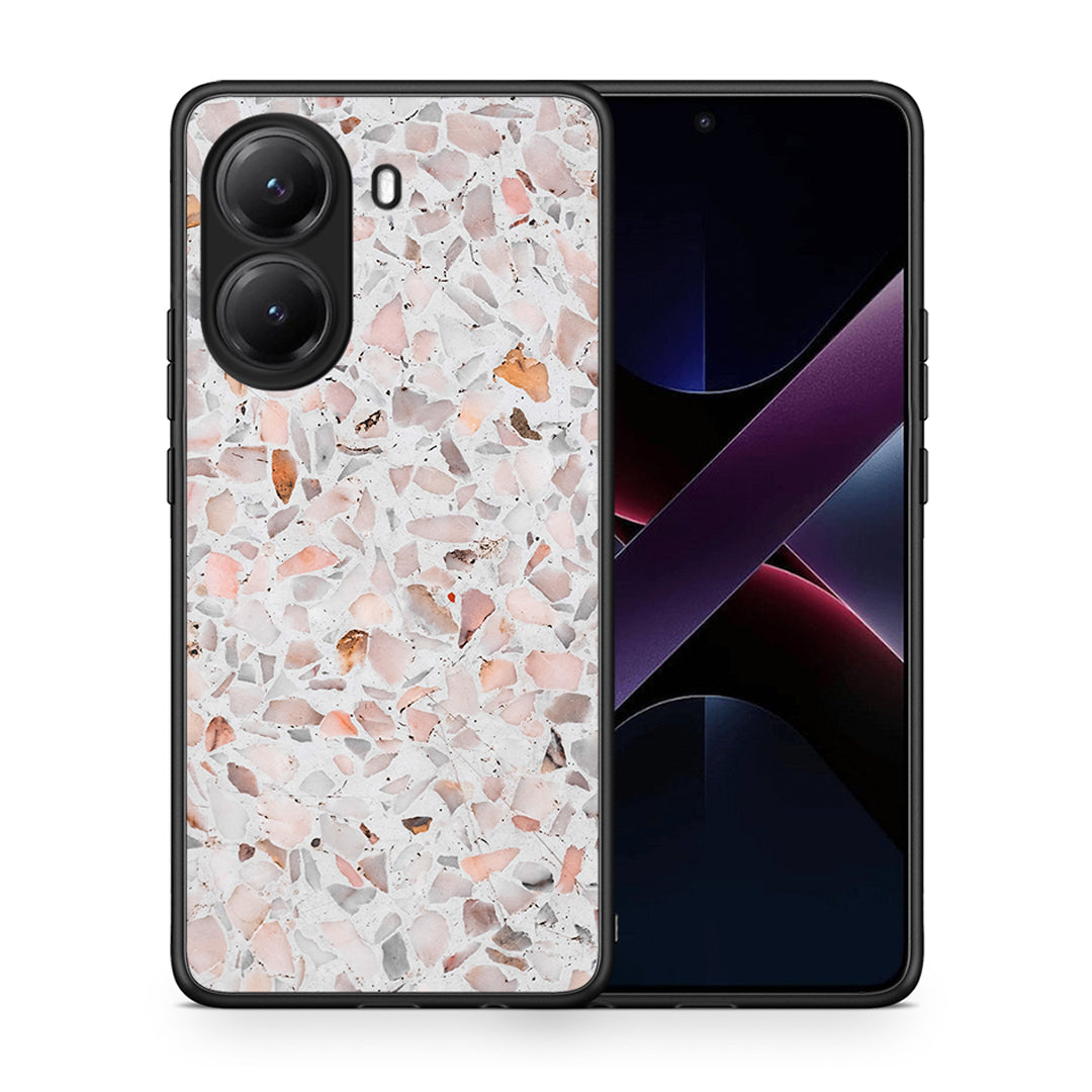 Θήκη Xiaomi Poco X7 Pro Marble Terrazzo από τη Smartfits με σχέδιο στο πίσω μέρος και μαύρο περίβλημα | Xiaomi Poco X7 Pro Marble Terrazzo case with colorful back and black bezels