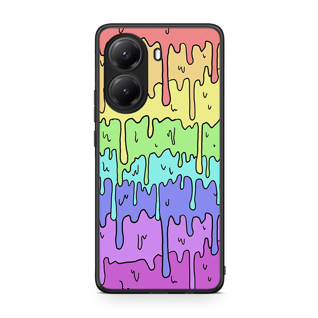 Xiaomi Poco X7 Pro Melting Rainbow θήκη από τη Smartfits με σχέδιο στο πίσω μέρος και μαύρο περίβλημα | Smartphone case with colorful back and black bezels by Smartfits