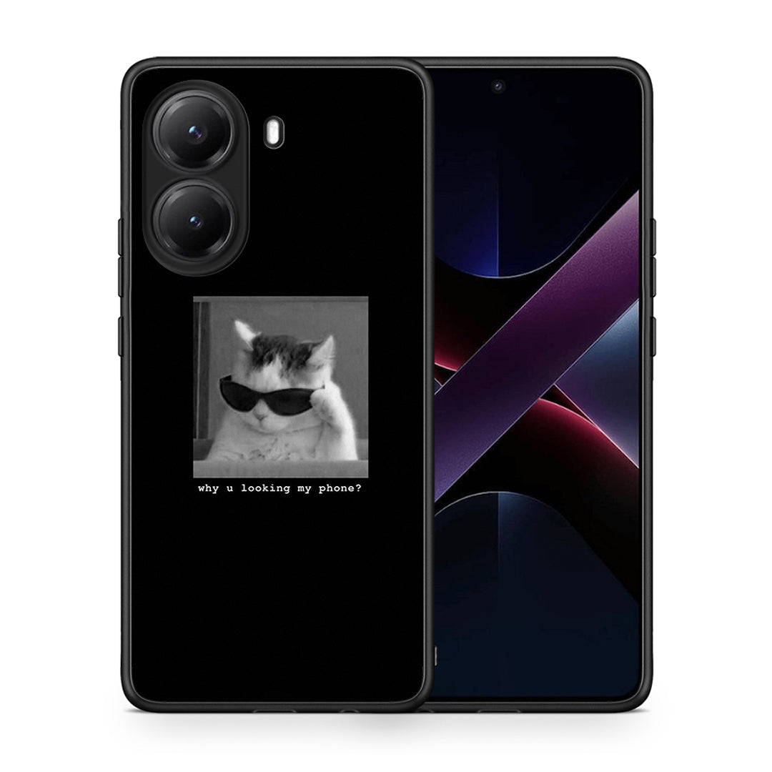 Θήκη Xiaomi Poco X7 Pro Meme Cat από τη Smartfits με σχέδιο στο πίσω μέρος και μαύρο περίβλημα | Xiaomi Poco X7 Pro Meme Cat case with colorful back and black bezels