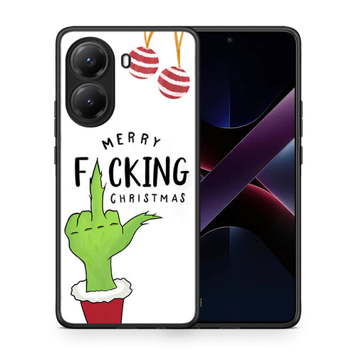 Θήκη Xiaomi Poco X7 Pro Merry F Xmas από τη Smartfits με σχέδιο στο πίσω μέρος και μαύρο περίβλημα | Xiaomi Poco X7 Pro Merry F Xmas case with colorful back and black bezels