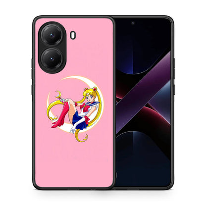 Θήκη Xiaomi Poco X7 Pro Moon Girl από τη Smartfits με σχέδιο στο πίσω μέρος και μαύρο περίβλημα | Xiaomi Poco X7 Pro Moon Girl case with colorful back and black bezels