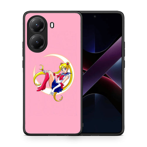 Θήκη Xiaomi Poco X7 Pro Moon Girl από τη Smartfits με σχέδιο στο πίσω μέρος και μαύρο περίβλημα | Xiaomi Poco X7 Pro Moon Girl case with colorful back and black bezels