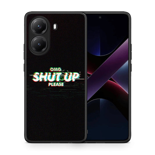 Θήκη Xiaomi Poco X7 Pro OMG ShutUp από τη Smartfits με σχέδιο στο πίσω μέρος και μαύρο περίβλημα | Xiaomi Poco X7 Pro OMG ShutUp case with colorful back and black bezels