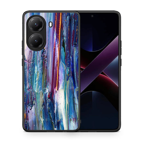 Θήκη Xiaomi Poco X7 Pro Winter Paint από τη Smartfits με σχέδιο στο πίσω μέρος και μαύρο περίβλημα | Xiaomi Poco X7 Pro Winter Paint case with colorful back and black bezels