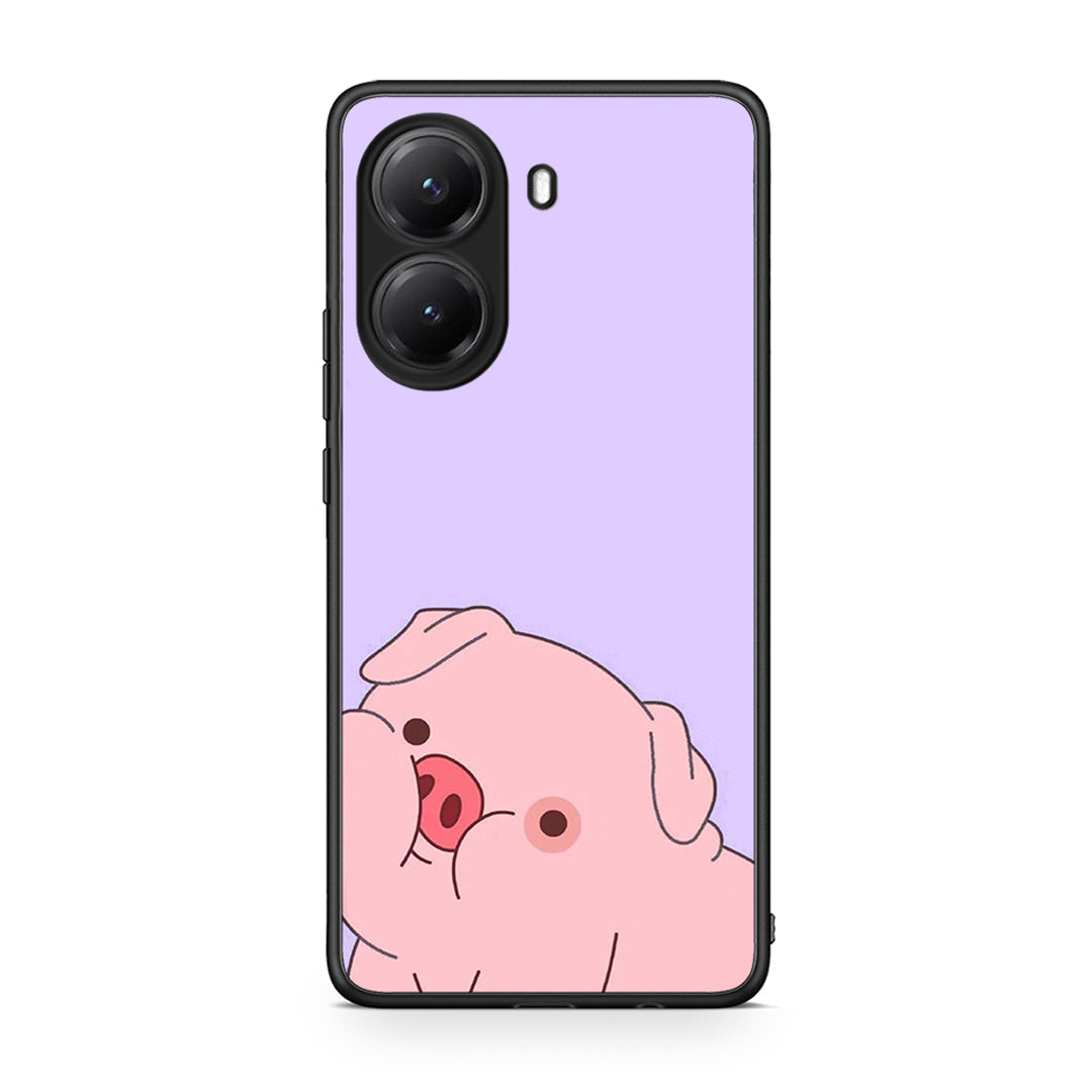 Xiaomi Poco X7 Pro Pig Love 2 Θήκη Αγίου Βαλεντίνου από τη Smartfits με σχέδιο στο πίσω μέρος και μαύρο περίβλημα | Smartphone case with colorful back and black bezels by Smartfits