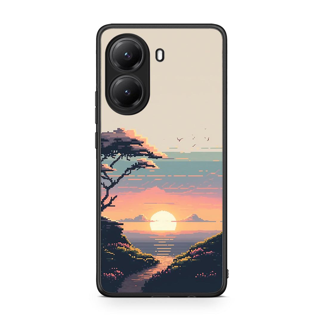 Xiaomi Poco X7 Pro Pixel Sunset Θήκη από τη Smartfits με σχέδιο στο πίσω μέρος και μαύρο περίβλημα | Smartphone case with colorful back and black bezels by Smartfits