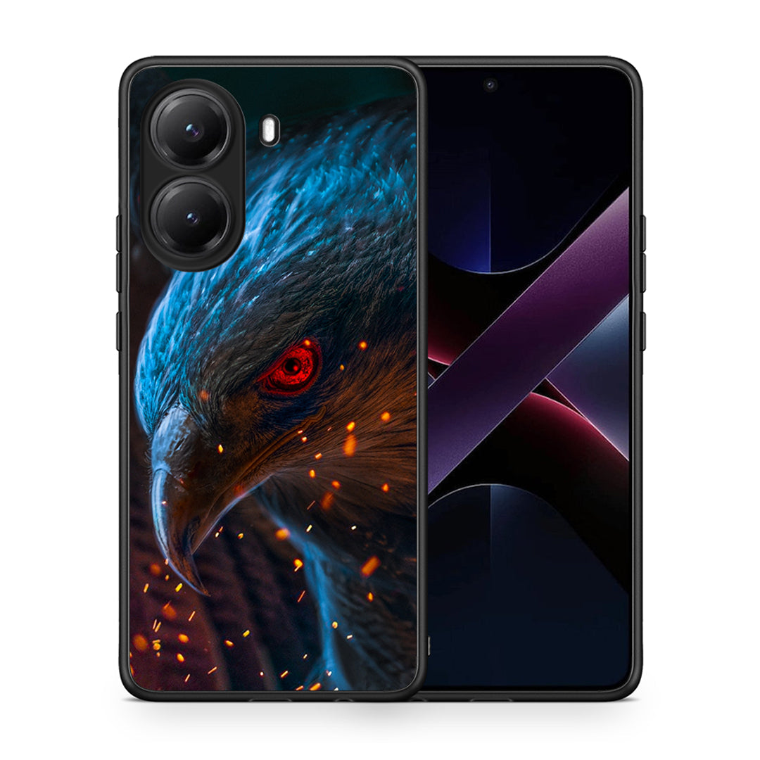 Θήκη Xiaomi Poco X7 Pro Eagle PopArt από τη Smartfits με σχέδιο στο πίσω μέρος και μαύρο περίβλημα | Xiaomi Poco X7 Pro Eagle PopArt case with colorful back and black bezels