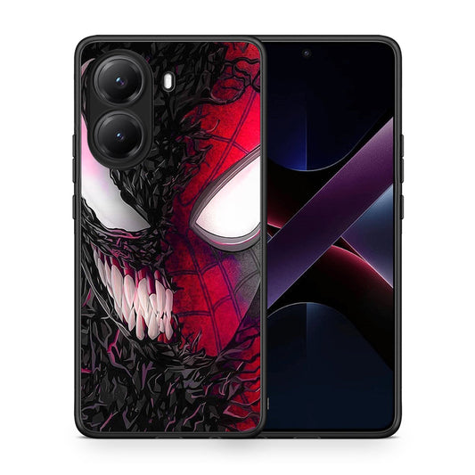 Θήκη Xiaomi Poco X7 Pro SpiderVenom PopArt από τη Smartfits με σχέδιο στο πίσω μέρος και μαύρο περίβλημα | Xiaomi Poco X7 Pro SpiderVenom PopArt case with colorful back and black bezels