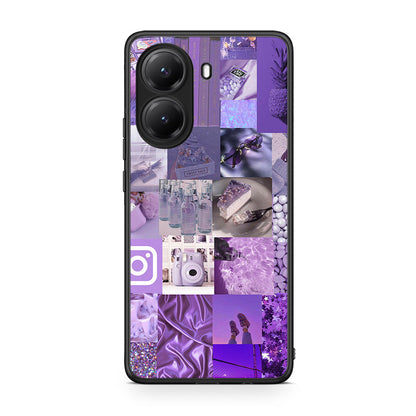 Xiaomi Poco X7 Pro Purple Aesthetic Collage θήκη από τη Smartfits με σχέδιο στο πίσω μέρος και μαύρο περίβλημα | Smartphone case with colorful back and black bezels by Smartfits