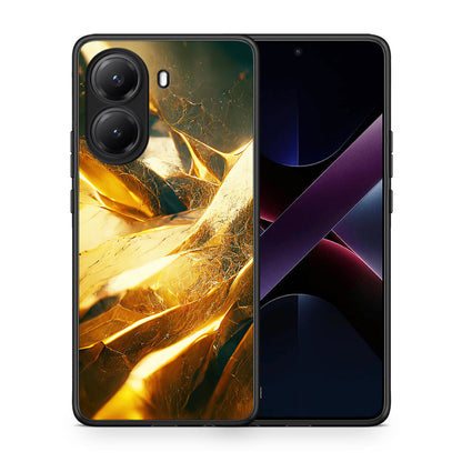 Θήκη Xiaomi Poco X7 Pro Real Gold από τη Smartfits με σχέδιο στο πίσω μέρος και μαύρο περίβλημα | Xiaomi Poco X7 Pro Real Gold case with colorful back and black bezels