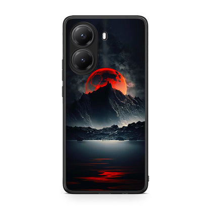 Xiaomi Poco X7 Pro Red Full Moon θήκη από τη Smartfits με σχέδιο στο πίσω μέρος και μαύρο περίβλημα | Smartphone case with colorful back and black bezels by Smartfits