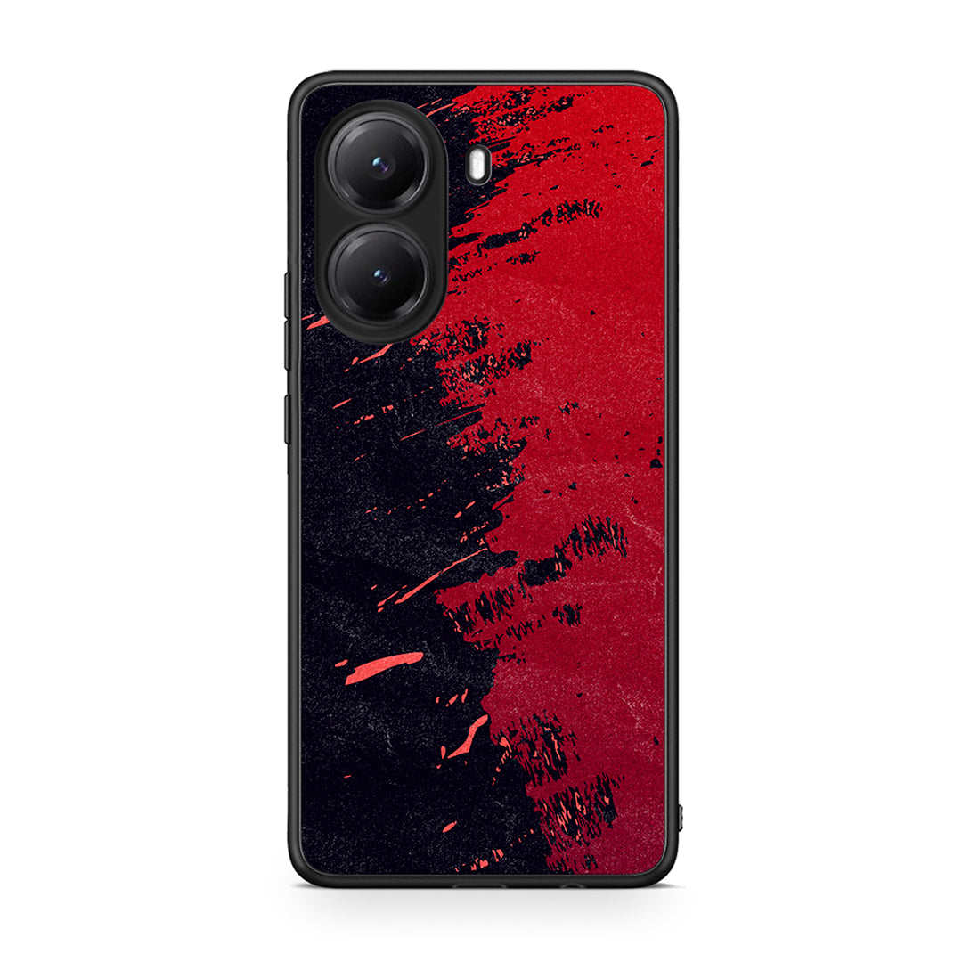 Xiaomi Poco X7 Pro Red Paint Θήκη Αγίου Βαλεντίνου από τη Smartfits με σχέδιο στο πίσω μέρος και μαύρο περίβλημα | Smartphone case with colorful back and black bezels by Smartfits