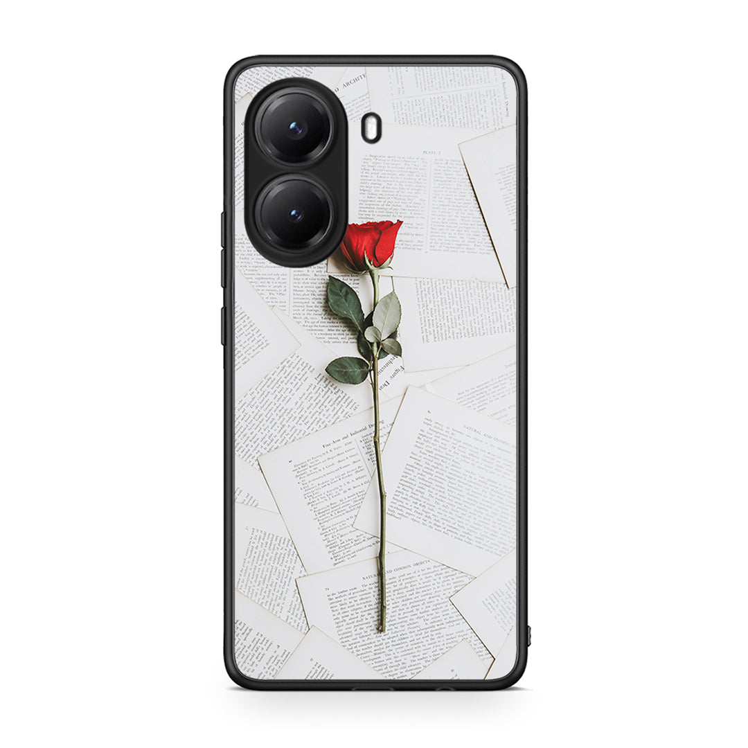Xiaomi Poco X7 Pro Red Rose θήκη από τη Smartfits με σχέδιο στο πίσω μέρος και μαύρο περίβλημα | Smartphone case with colorful back and black bezels by Smartfits