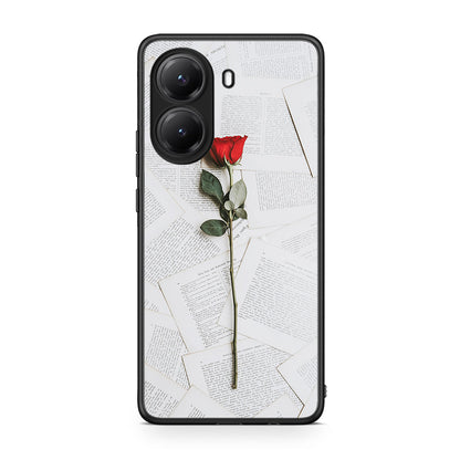 Xiaomi Poco X7 Pro Red Rose θήκη από τη Smartfits με σχέδιο στο πίσω μέρος και μαύρο περίβλημα | Smartphone case with colorful back and black bezels by Smartfits