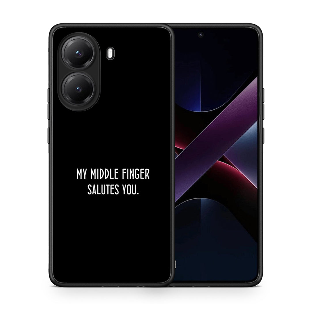 Θήκη Xiaomi Poco X7 Pro Salute από τη Smartfits με σχέδιο στο πίσω μέρος και μαύρο περίβλημα | Xiaomi Poco X7 Pro Salute case with colorful back and black bezels