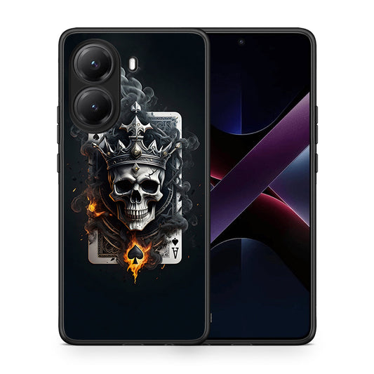 Θήκη Xiaomi Poco X7 Pro Skull King Ace από τη Smartfits με σχέδιο στο πίσω μέρος και μαύρο περίβλημα | Xiaomi Poco X7 Pro Skull King Ace case with colorful back and black bezels