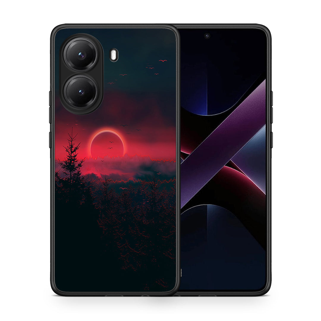 Θήκη Xiaomi Poco X7 Pro Sunset Tropic από τη Smartfits με σχέδιο στο πίσω μέρος και μαύρο περίβλημα | Xiaomi Poco X7 Pro Sunset Tropic case with colorful back and black bezels
