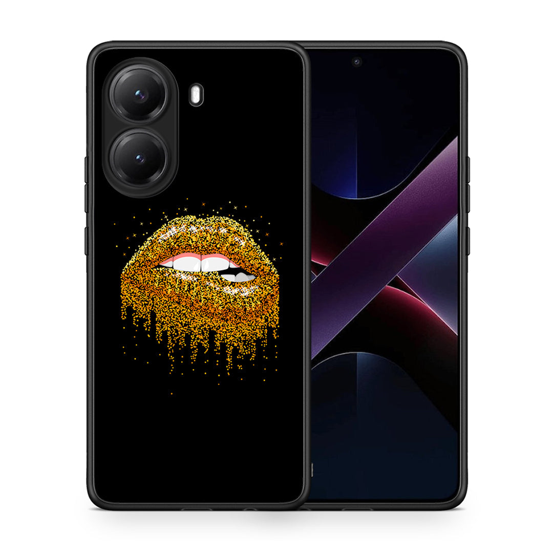 Θήκη Xiaomi Poco X7 Pro Golden Valentine από τη Smartfits με σχέδιο στο πίσω μέρος και μαύρο περίβλημα | Xiaomi Poco X7 Pro Golden Valentine case with colorful back and black bezels