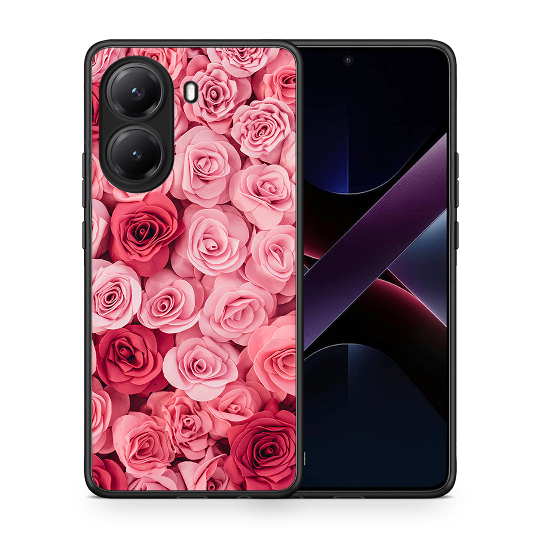 Θήκη Xiaomi Poco X7 Pro RoseGarden Valentine από τη Smartfits με σχέδιο στο πίσω μέρος και μαύρο περίβλημα | Xiaomi Poco X7 Pro RoseGarden Valentine case with colorful back and black bezels