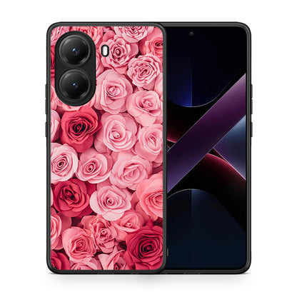 Θήκη Xiaomi Poco X7 Pro RoseGarden Valentine από τη Smartfits με σχέδιο στο πίσω μέρος και μαύρο περίβλημα | Xiaomi Poco X7 Pro RoseGarden Valentine case with colorful back and black bezels