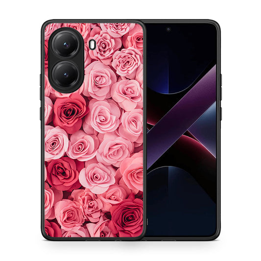 Θήκη Xiaomi Poco X7 Pro RoseGarden Valentine από τη Smartfits με σχέδιο στο πίσω μέρος και μαύρο περίβλημα | Xiaomi Poco X7 Pro RoseGarden Valentine case with colorful back and black bezels